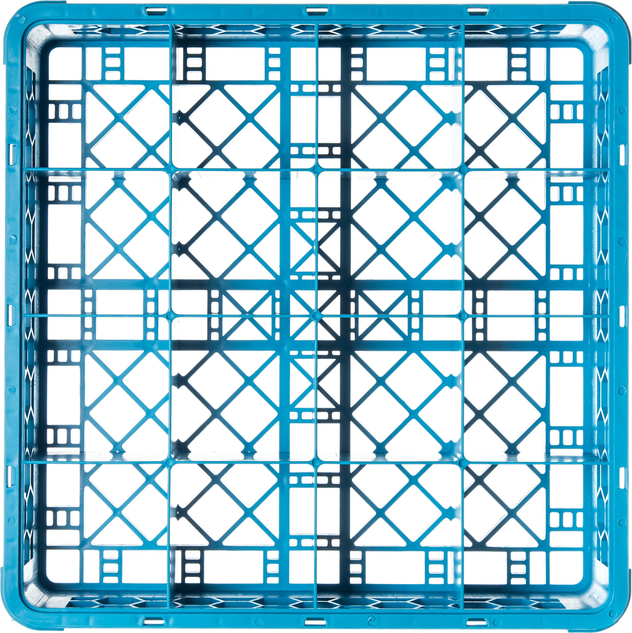 Carlisle Foodservice Products Rg1614 Opticlean 16 Compartment Glass Rack, 4.45'' Compartments, Blue (Pack Of 6)
